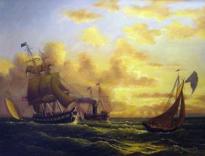 Famous paintings of Ships: Fresh Breeze Off Sandy Hook