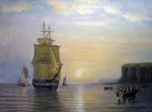 William Bradford, Sunrise Off Grand Manan, Painting on canvas