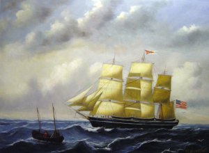 Reproduction oil paintings - William Bradford - Whaleship Twilight Of New Bedford