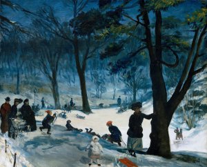 Reproduction oil paintings - William Glackens - At Central Park in the Winter