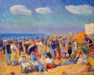 William Glackens, Crowd at the Seashore, Art Reproduction