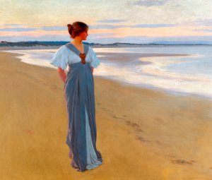 William Henry Margetson, On the Sands, 1900, Art Reproduction
