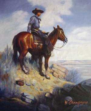 William Herbert Dunton, Sentinel Of The Plains, Painting on canvas