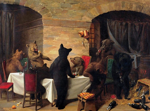 Bear Carousal. The painting by William Holbrook Beard