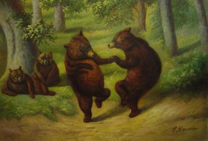 William Holbrook Beard, Dancing Bears, Painting on canvas