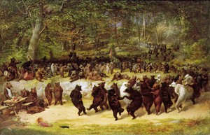 William Holbrook Beard, The Bear Dance, Painting on canvas