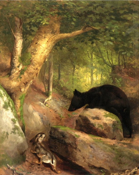 The Disputed Way. The painting by William Holbrook Beard