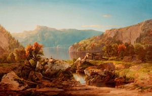 William Louis Sonntag Sr, Autumn Morning on the Potomac, Painting on canvas