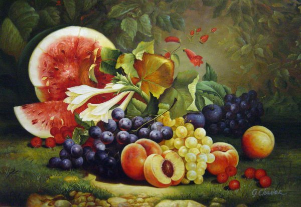 The Bounties Of Nature. The painting by William Mason Brown