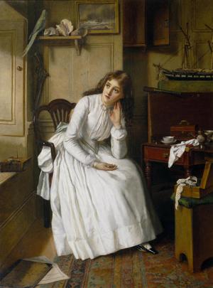 William Maw Egley, Florence Dombey in Captain Cuttle's Parlour , Painting on canvas