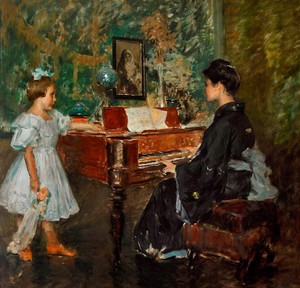 Reproduction oil paintings - William Merritt Chase - A Concert at the Piano