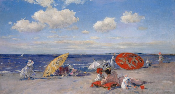 At the Seaside. The painting by William Merritt Chase