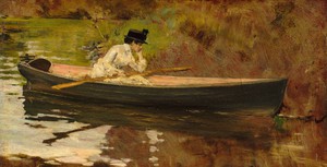 Reproduction oil paintings - William Merritt Chase - Mrs. Chase in Prospect Park