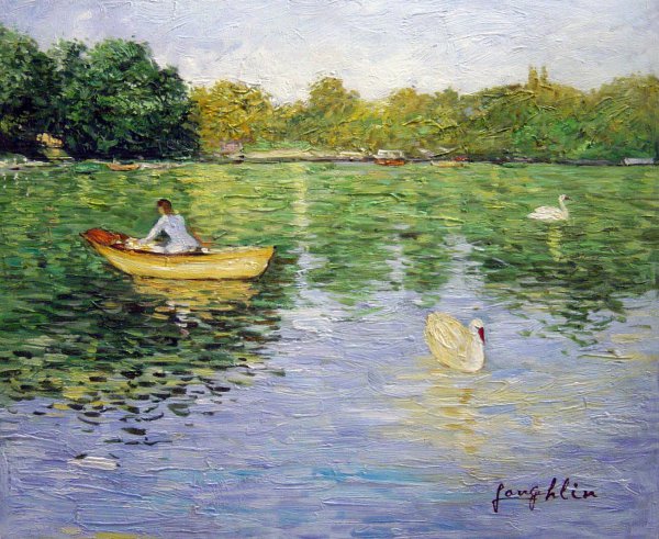 On The Lake, Central Park. The painting by William Merritt Chase