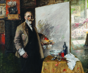 William Merritt Chase, Self-Portrait in 4th Avenue Studio, Painting on canvas