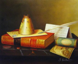 Reproduction oil paintings - William Michael Harnett - A Still Life Writing Table