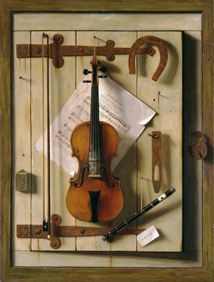 William Michael Harnett, Still Life with Violin and Music, Art Reproduction
