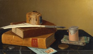William Michael Harnett, The Banker's Table, Art Reproduction