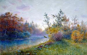 William Stanley Haseltine, Mill Dam in Traunstein, Painting on canvas