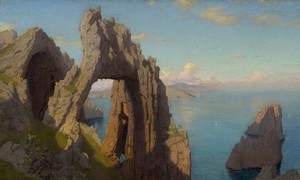 William Stanley Haseltine, Natural Arch at Capri, Painting on canvas