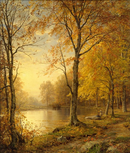 A Colorful Indian Summer. The painting by William Trost Richards
