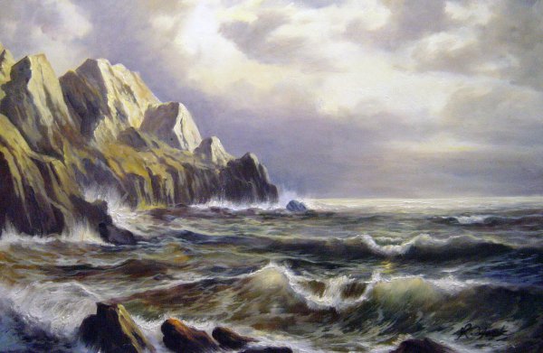 At Moye Point, Guernsey, Channel Islands. The painting by William Trost Richards