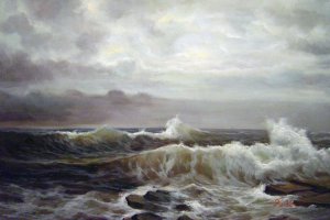 William Trost Richards, Breakers At Beaver, Painting on canvas