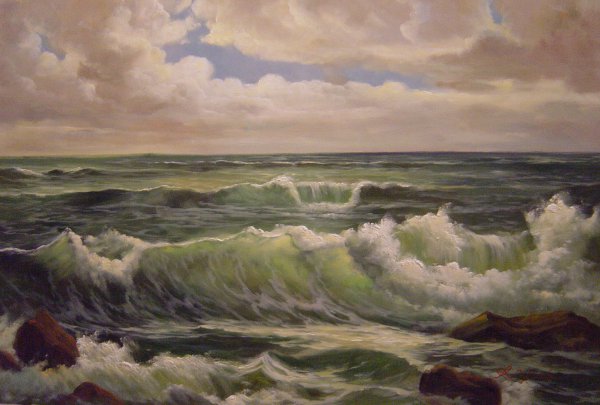 Breakers. The painting by William Trost Richards