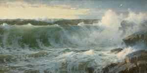 Reproduction oil paintings - William Trost Richards - By the Rocky Surf off Rhode Island