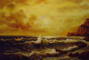 William Trost Richards, Rocky Coast At Sunset, Art Reproduction