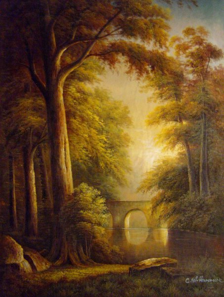 The Arched Bridge. The painting by William Trost Richards