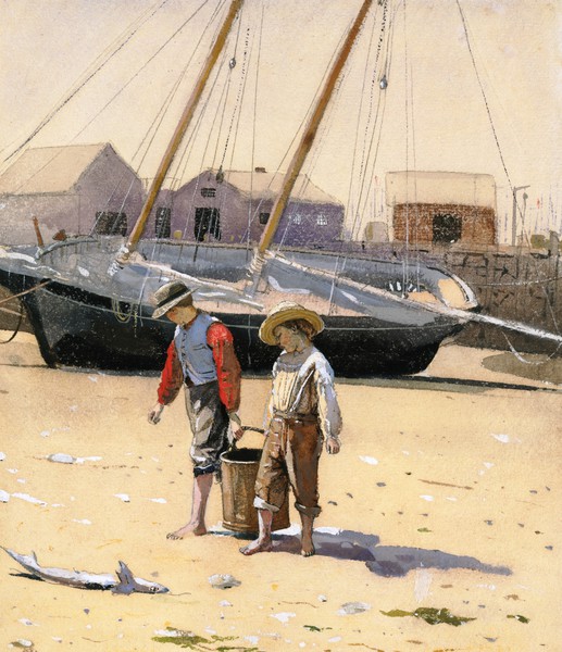 Basket of Clams. The painting by Winslow Homer