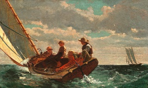 Famous paintings of Ships: A Fair Wind (Breezing Up)