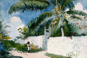 Winslow Homer, A Garden in Nassau, Painting on canvas