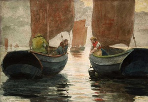Winslow Homer, An Afterglow, Painting on canvas