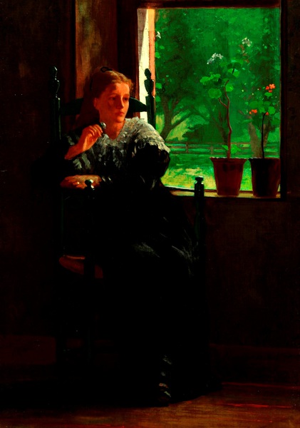At the Window. The painting by Winslow Homer
