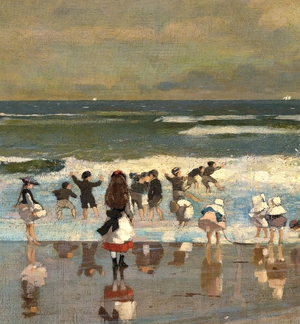 Winslow Homer, Beach Scene, Painting on canvas