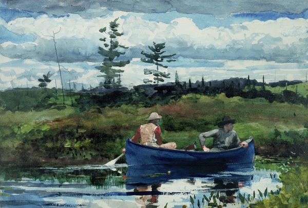 Blue Boat. The painting by Winslow Homer