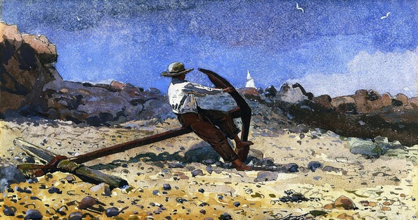 Boy with Anchor. The painting by Winslow Homer