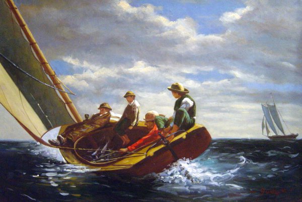 Breezing Up-A Fair Wind. The painting by Winslow Homer