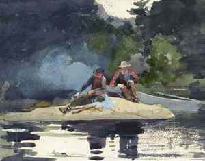 Winslow Homer, Building a Sludge, Painting on canvas
