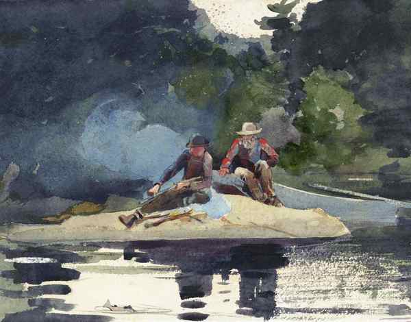 Building a Sludge. The painting by Winslow Homer