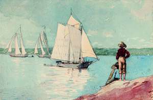 Winslow Homer, Clear Sailing, Painting on canvas