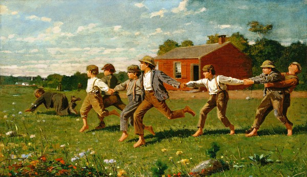 Coming to Snap the Whip. The painting by Winslow Homer