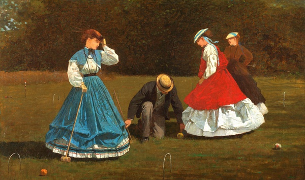 Croquet Scene. The painting by Winslow Homer