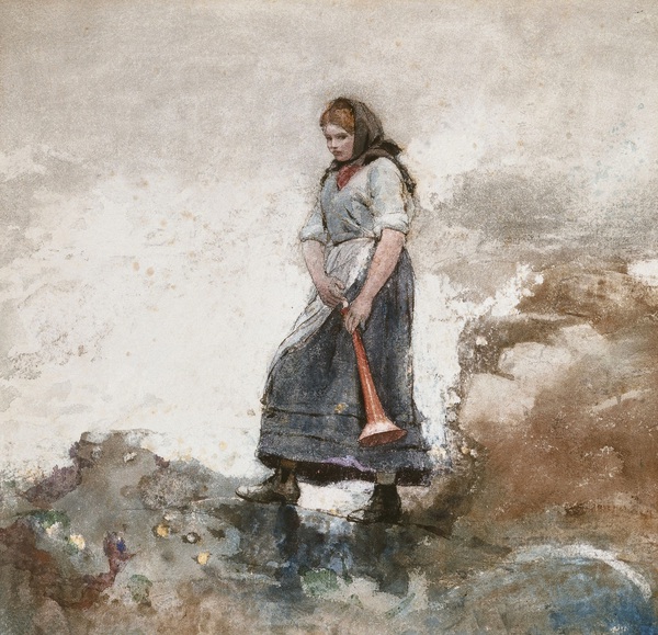 Daughter of the Coast Guard. The painting by Winslow Homer