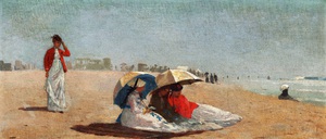 Winslow Homer, East Hampton Beach, Long Island, Painting on canvas