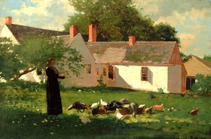 Winslow Homer, Farmyard Scene, Painting on canvas