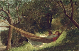 Winslow Homer, Girl in the Hammock, Painting on canvas