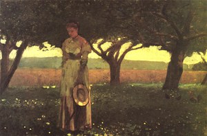 Winslow Homer, Girl in the Orchard, Painting on canvas